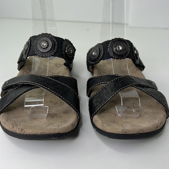 taos Black leather slide sandal - Picture 2 of 8